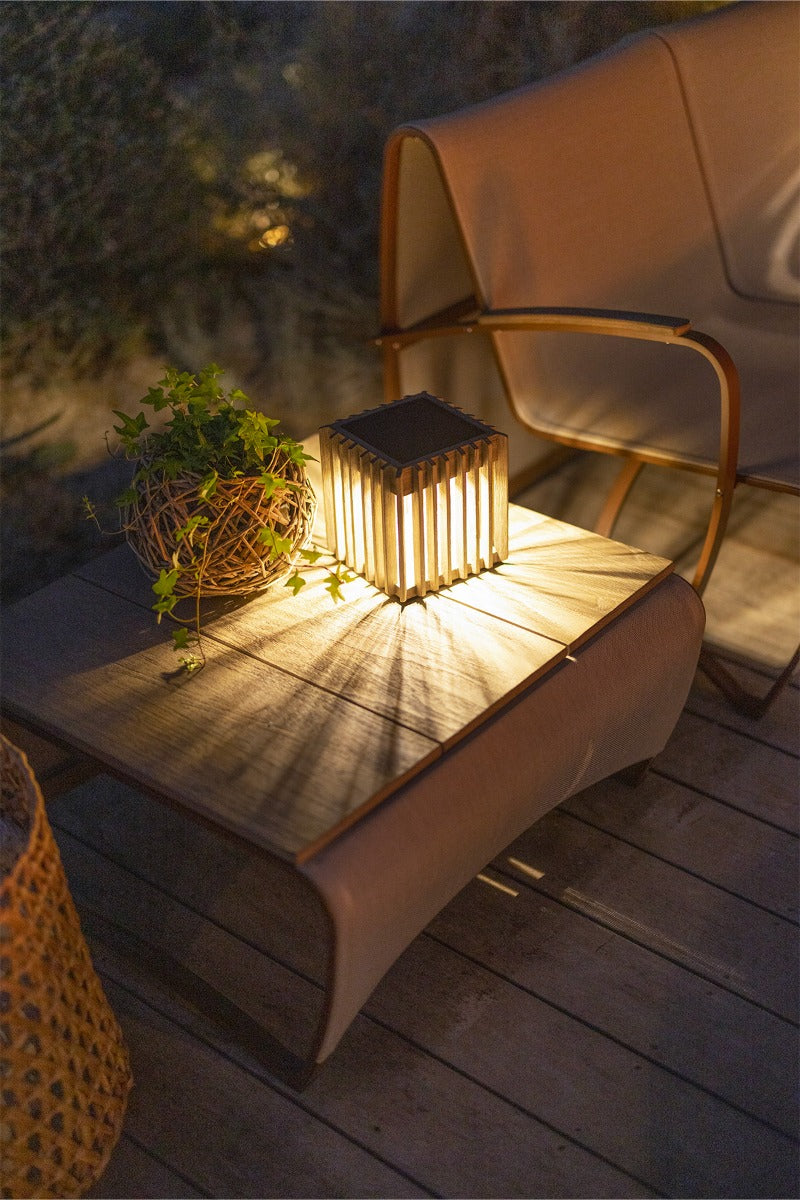 Verti 300lm Solar Table Lamp 21 cm - Teak Duratek