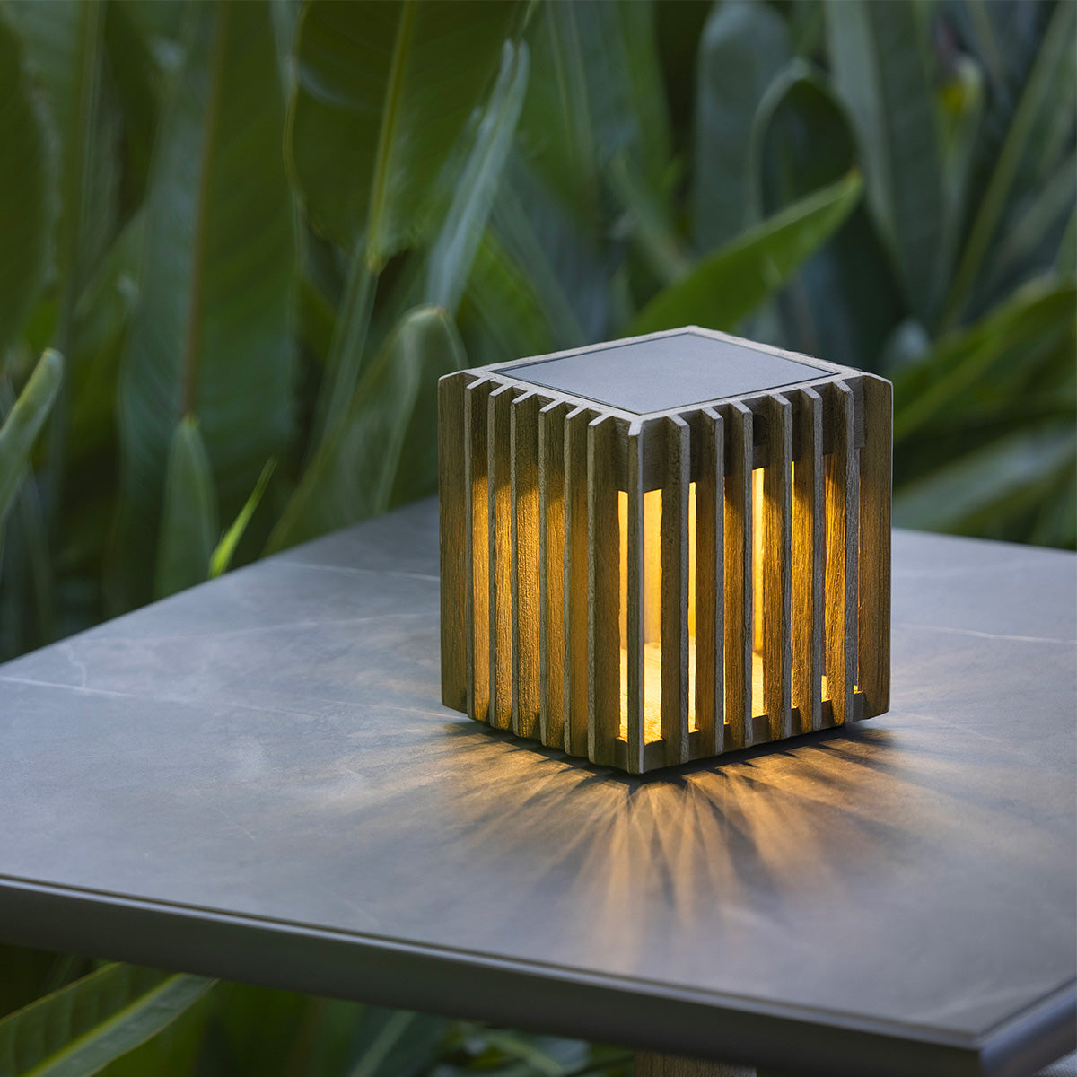 Verti 300lm Solar Table Lamp 21 cm - Teak Duratek