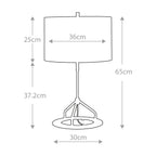 Elstead Vicenza Table Lamp in Dark Grey and Polished Nickel
