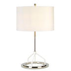 Elstead Vicenza Table Lamp in Polished Nickel with White Shade