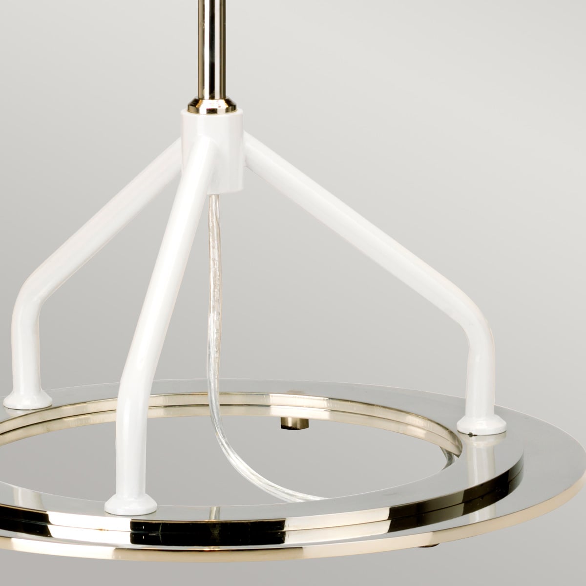 Elstead Vicenza Table Lamp in Polished Nickel with White Shade