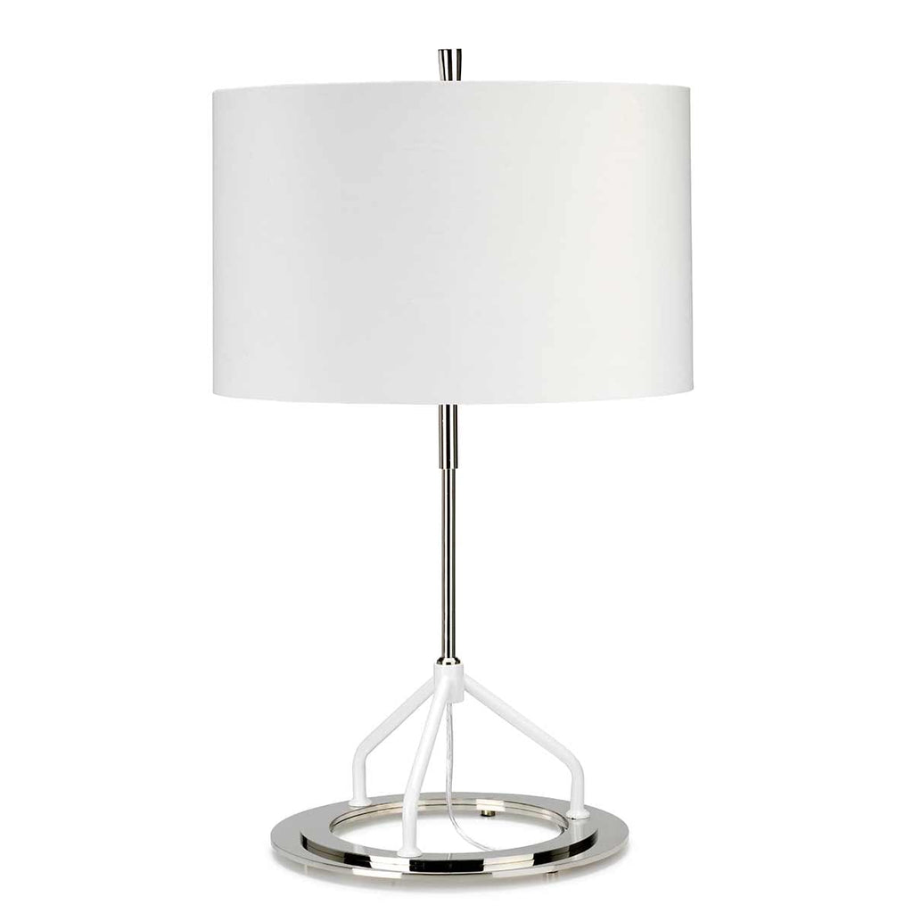 Elstead Vicenza Table Lamp in Polished Nickel with White Shade