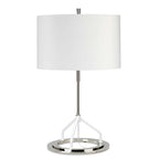 Elstead Vicenza Table Lamp in Polished Nickel with White Shade