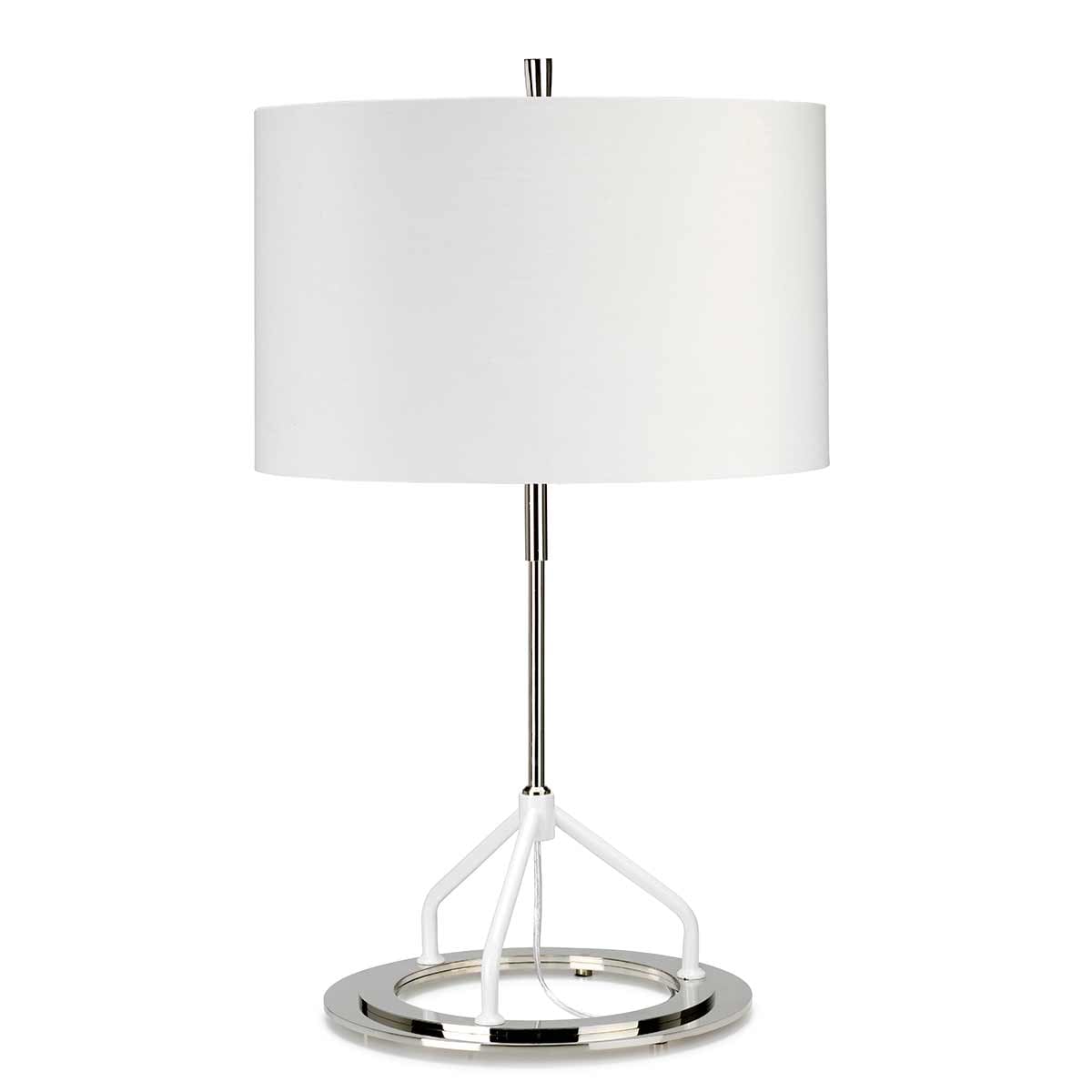 Elstead Vicenza Table Lamp in Polished Nickel with White Shade