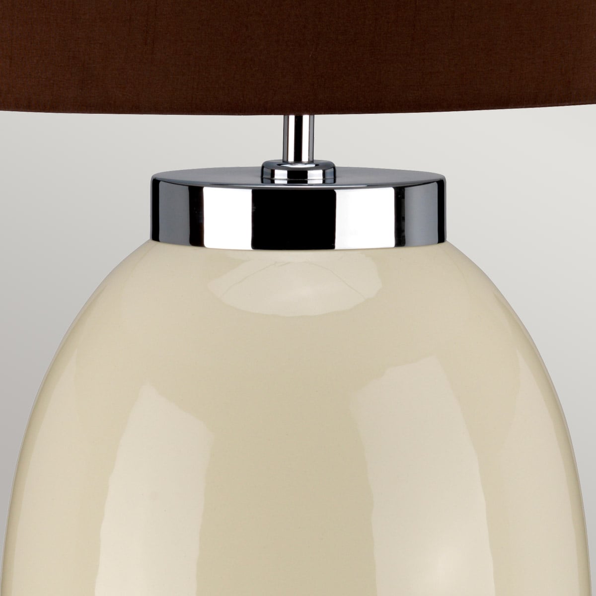 Elstead Victor Large Table Lamp in Cream with Brown Shade
