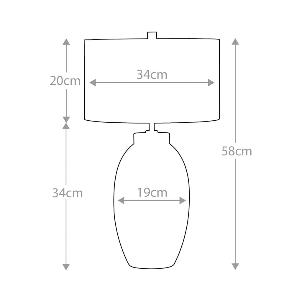 Elstead Victor Small Table Lamp in Cream - dimensions