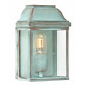 Elstead Victoria Outdoor Coastal Wall Lantern in Solid Brass Verdigris Finish