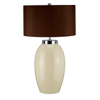 Elstead Victor Large Table Lamp in Cream with Brown Shade