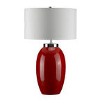 Elstead Victor Large Table Lamp in Red with White Shade