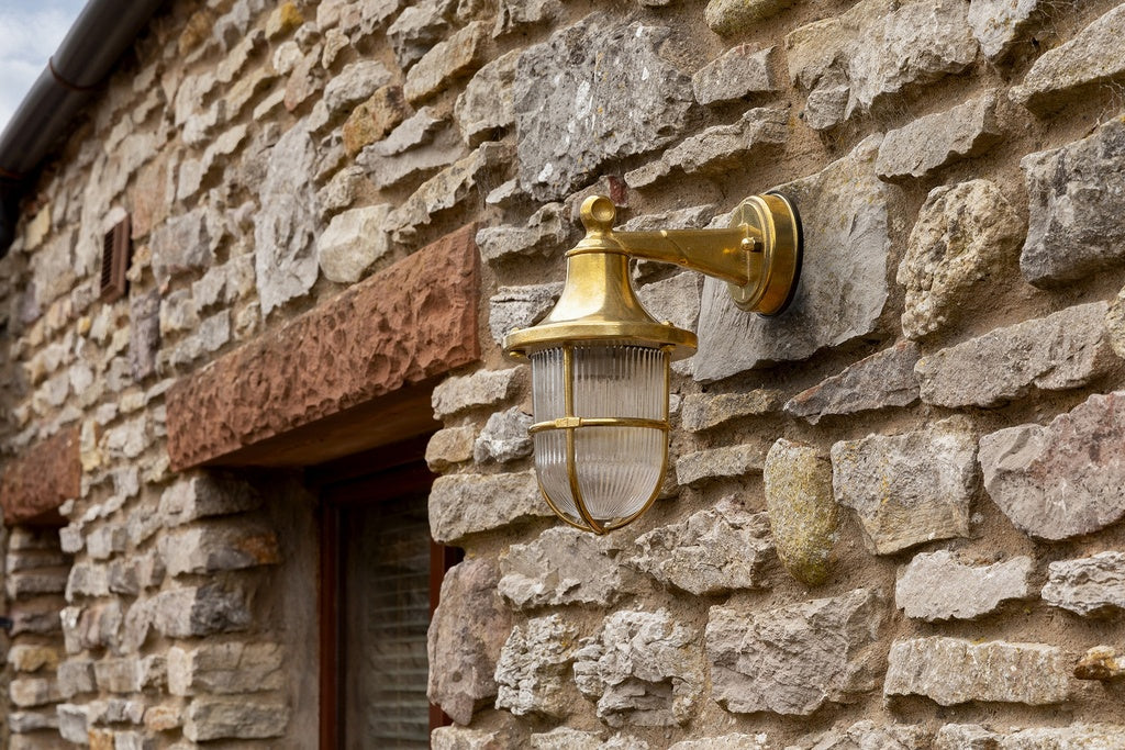 Navigator Tiller Wall Lantern in Solid Brass