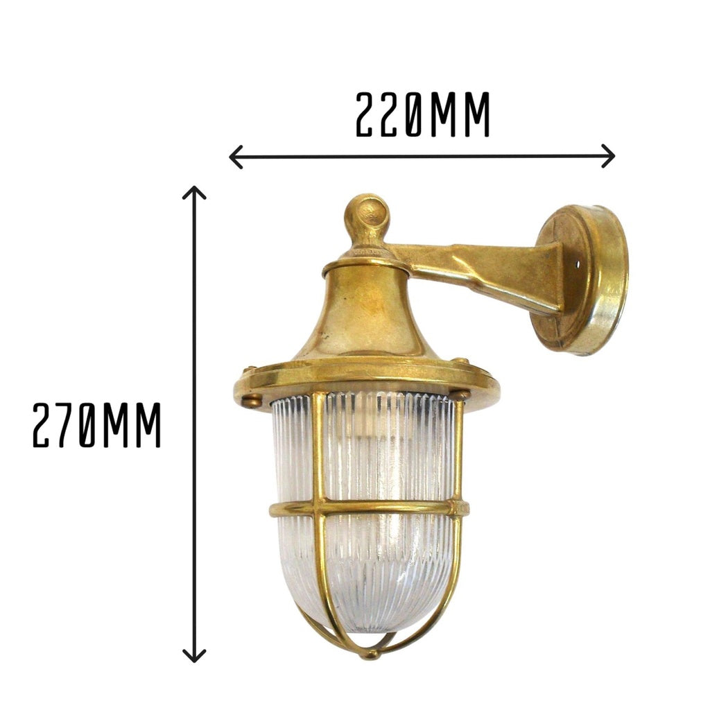 Navigator Tiller Wall Lantern in Solid Brass