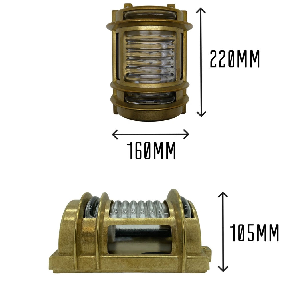 Navigator Cargo Wall Light in Solid Brass