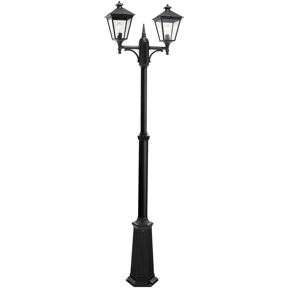 Norlys Turin 2 Light Outdoor Lamp Post in Black