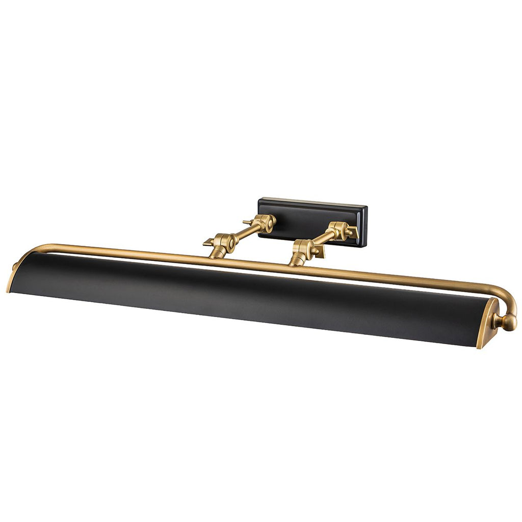 Elstead Winchfield Large 4 Light Picture Light in Aged Brass with Matte Black