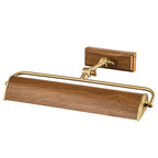 Elstead Winchfield 2 Light Picture Light Medium in Aged Brass with Oak Effect