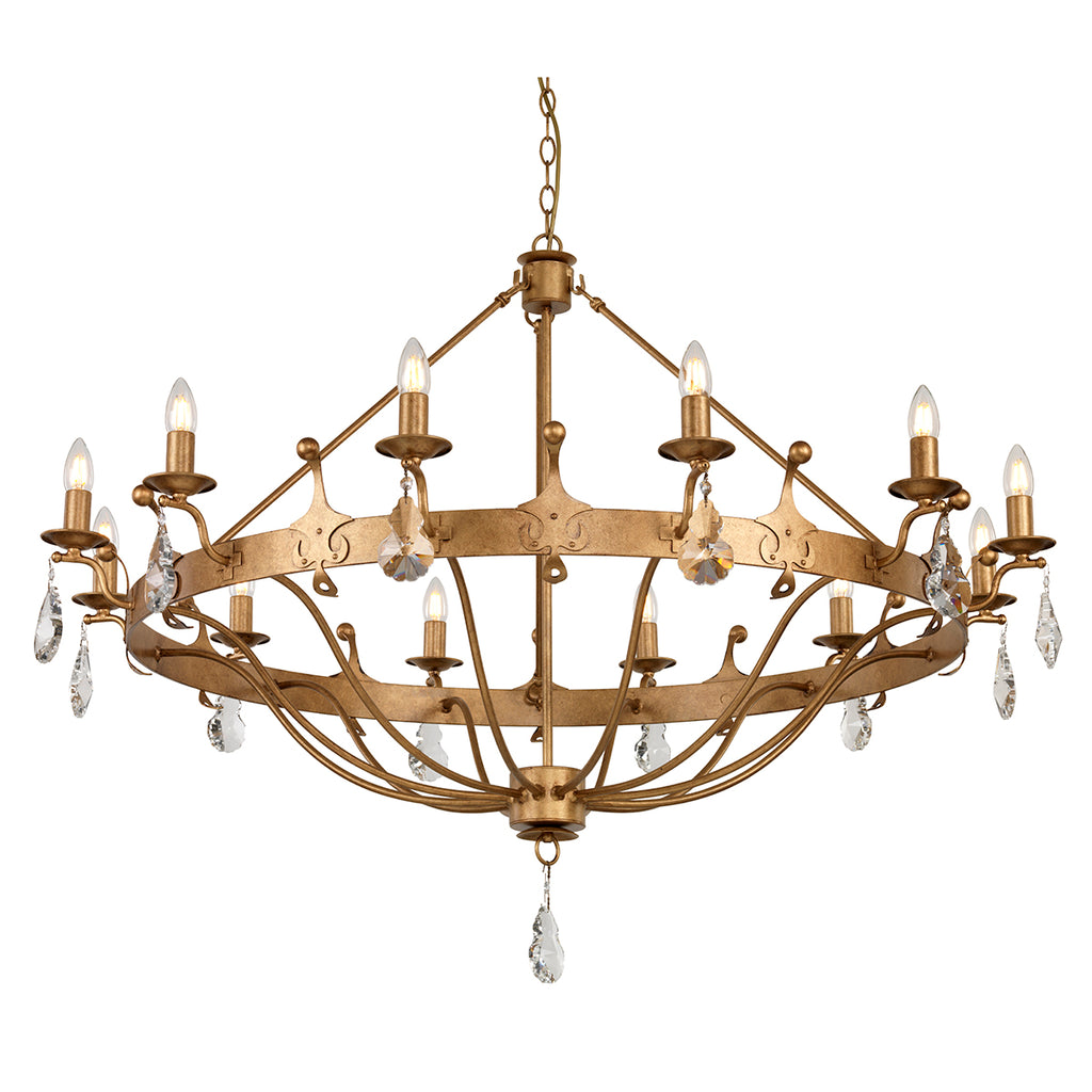 Elstead Windsor 12 Light Chandelier in Gold Patina
