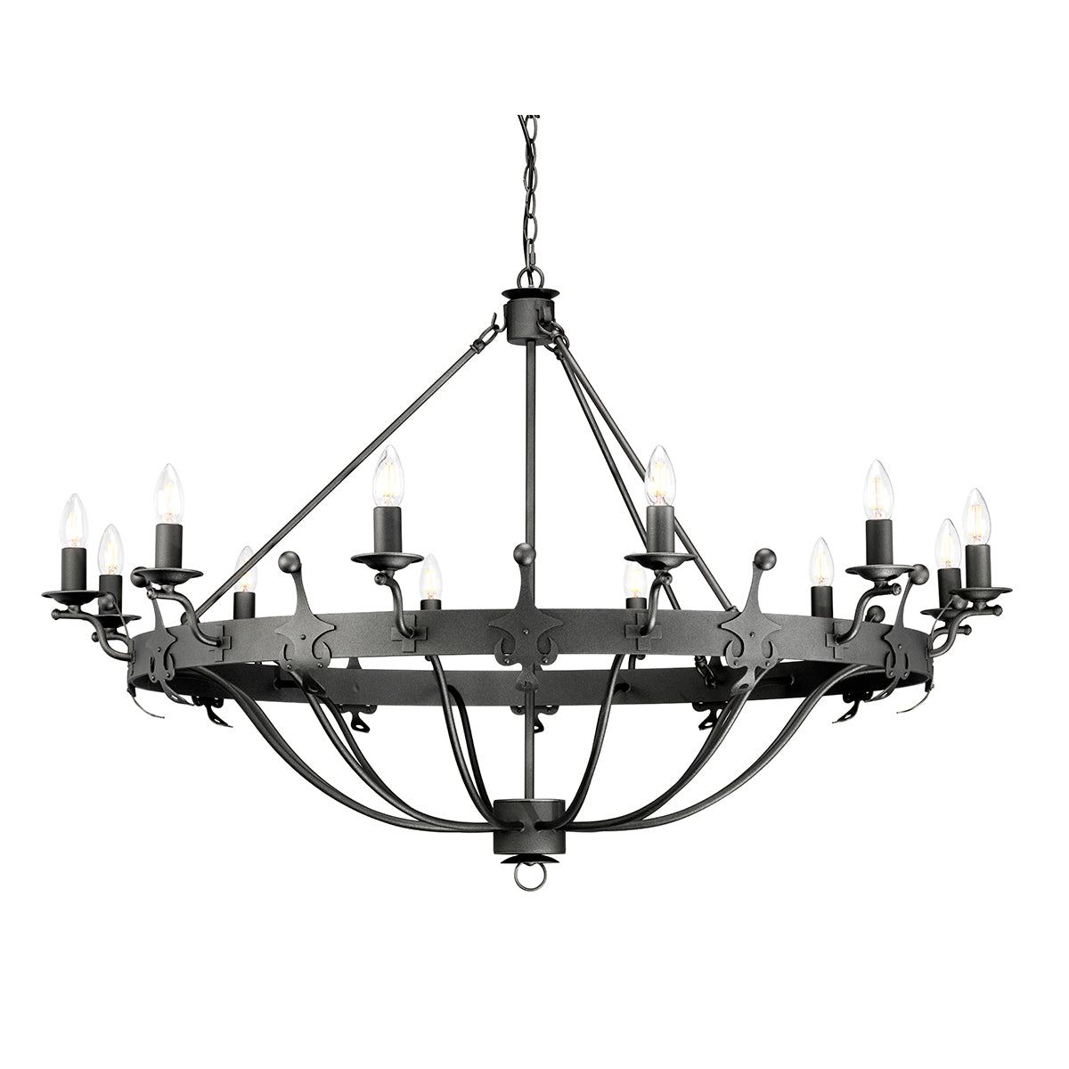 Elstead Windsor 12 Light Chandelier in Graphite