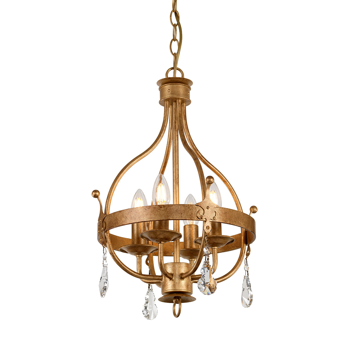 Elstead Windsor 4 Light Pendant Light in Gold Patina