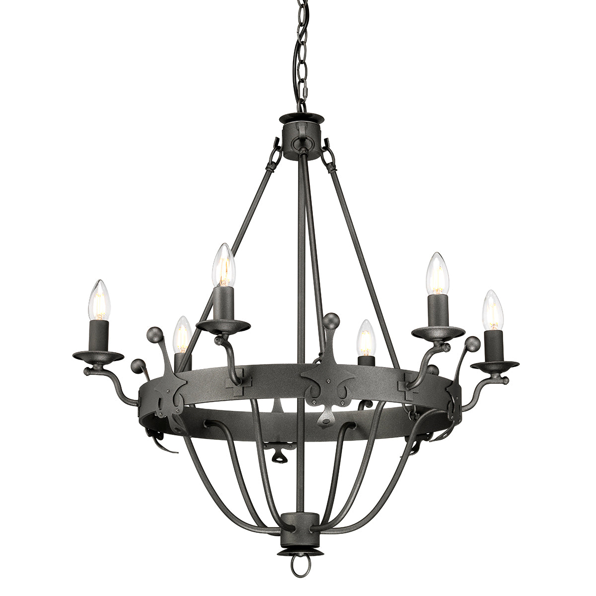 Elstead Windsor 6 Light Chandelier in Graphite