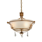 Elstead Windsor Semi Flush Ceiling Light in Gold Patina