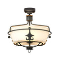 Elstead Windsor Semi Flush Ceiling Light in Graphite Finish