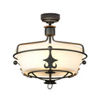 Elstead Windsor Semi Flush Ceiling Light in Graphite Finish