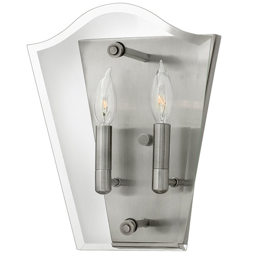 Hinkley Wingate 2 Light Wall Light in Polished Antique Nickel