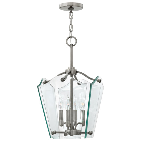 Hinkley Wingate Small 4 Light Pendant Light in Polished Antique Nickel