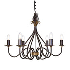 Elstead Windermere 6 Light Chandelier in Rust and Gold