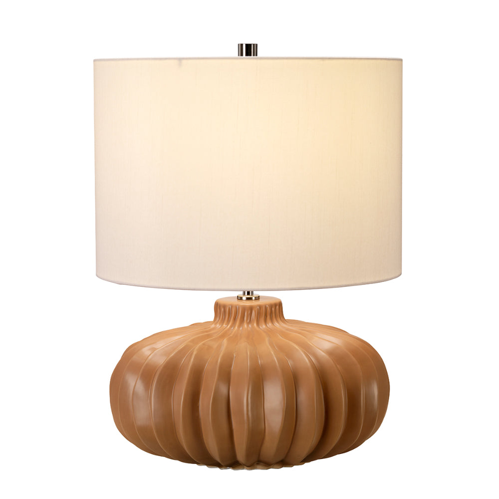 Elstead Woodside Table Lamp in Vintage Caramel Ceramic