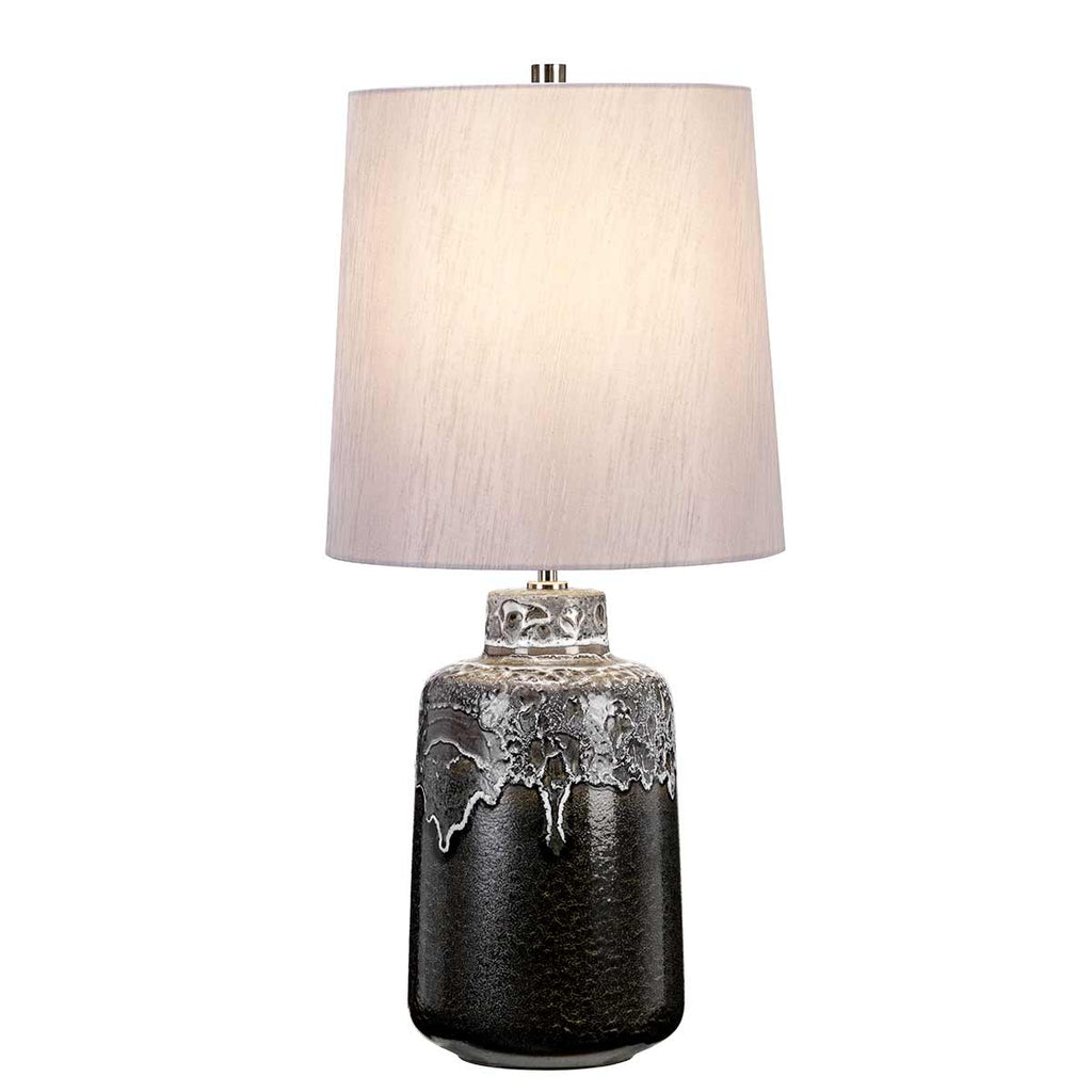 Elstead Woolwich Table Lamp in Ceramic with Textured Graphite & White Glaze