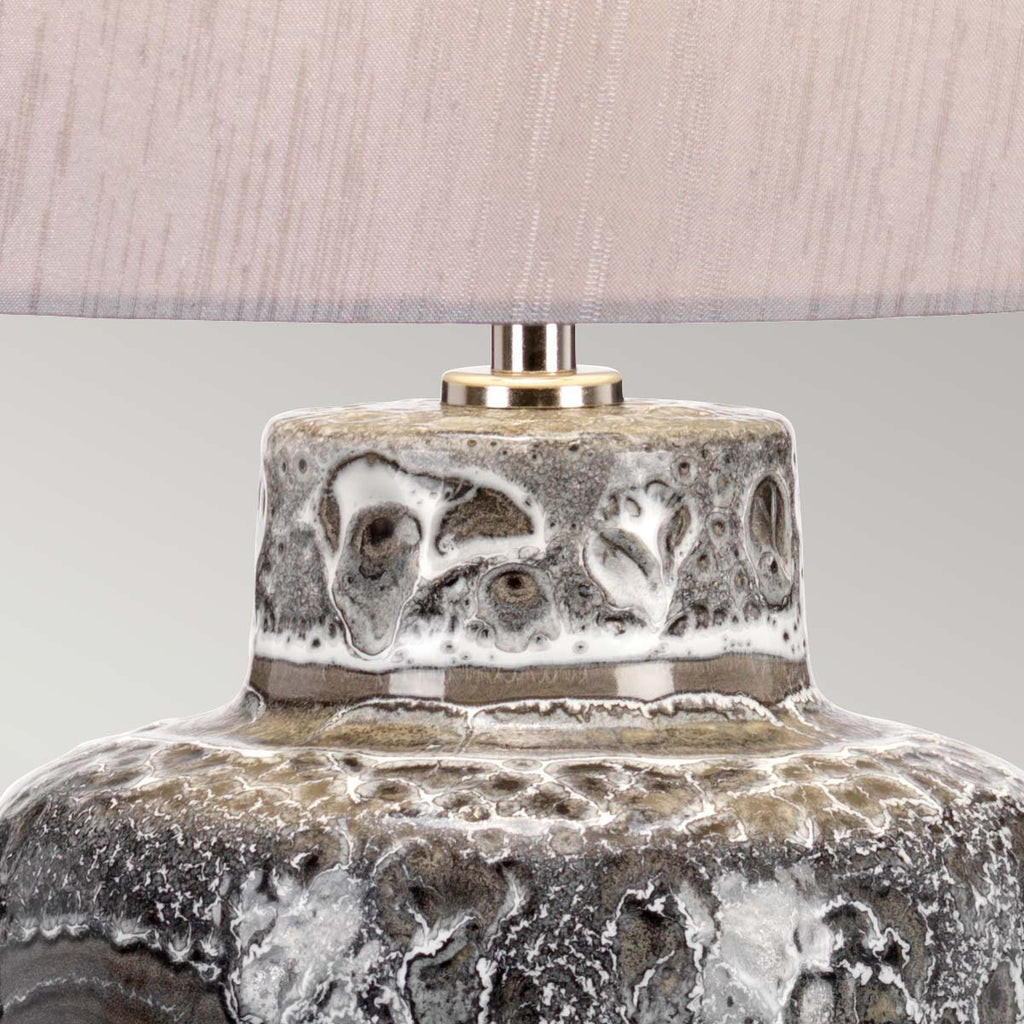 Elstead Woolwich Table Lamp in Ceramic with Textured Graphite & White Glaze