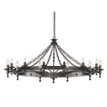 Elstead Warwick 12 Light Hand Crafted Chandelier in Black Graphite