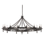 Elstead Warwick 12 Light Hand Crafted Chandelier in Black Graphite