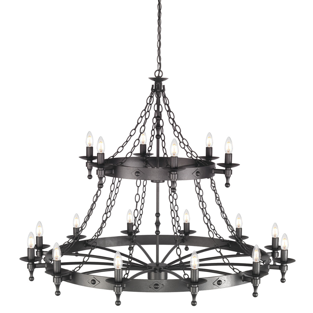 Elstead Warwick 18 Light Chandelier in Graphite