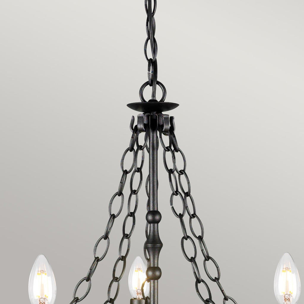 Elstead Warwick 5 Light Ceiling Light in Graphite, detail