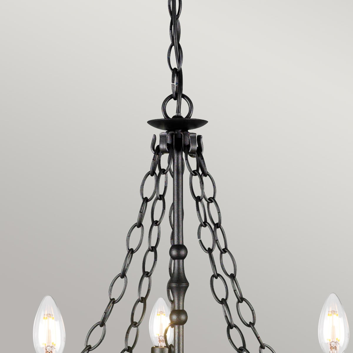 Elstead Warwick 5 Light Ceiling Light in Graphite, detail