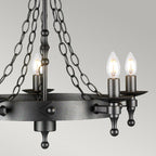 Elstead Warwick 5 Light Ceiling Light in Graphite, detail