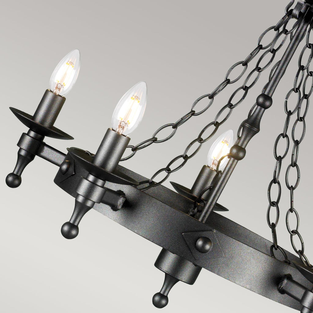 Elstead Warwick 5 Light Ceiling Light in Graphite, detail