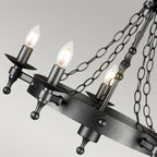 Elstead Warwick 5 Light Ceiling Light in Graphite, detail