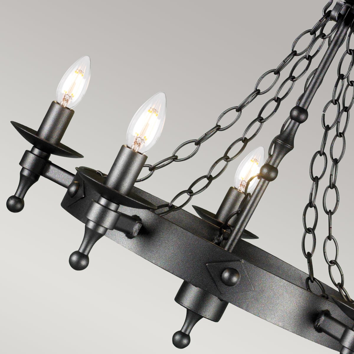 Elstead Warwick 5 Light Ceiling Light in Graphite, detail