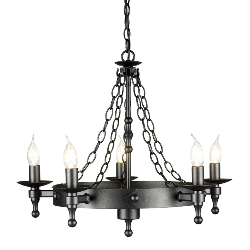 Elstead Warwick 5 Light Ceiling Light in Graphite