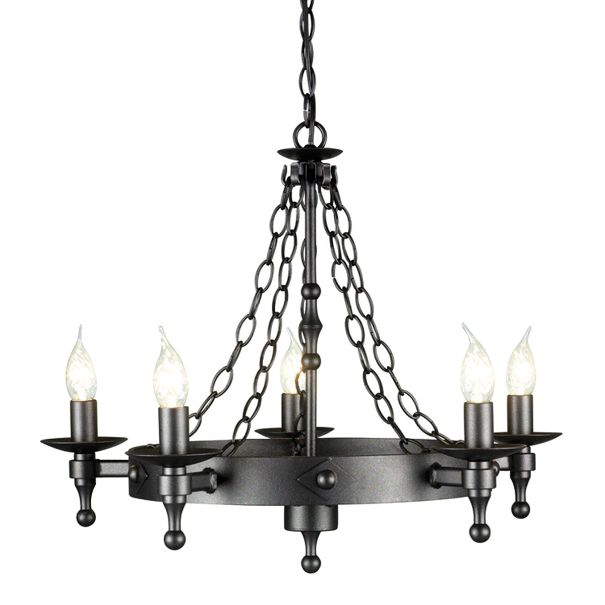 Elstead Warwick 5 Light Ceiling Light in Graphite