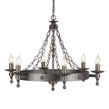Elstead Warwick 6 Light Chandelier in Graphite Black