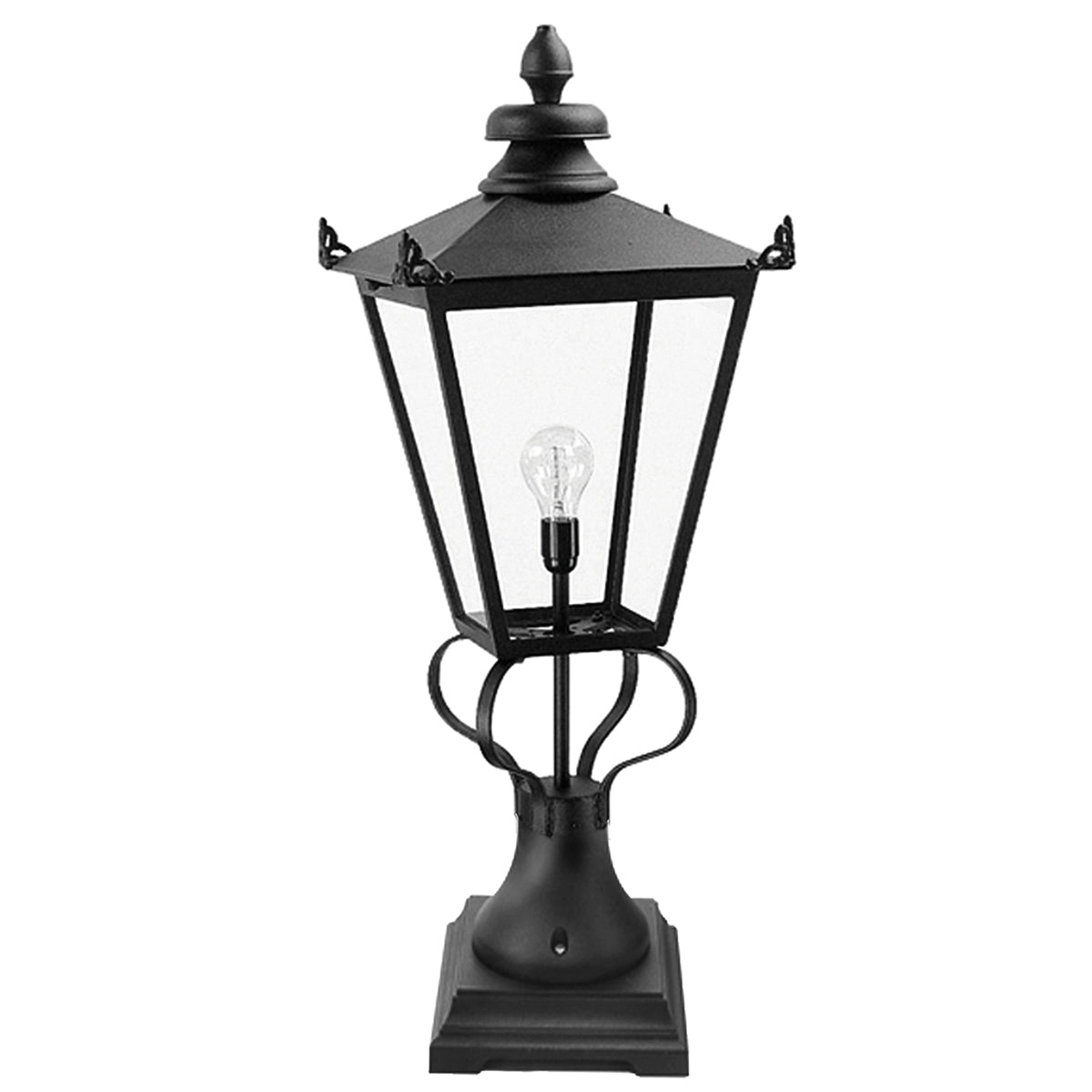 Elstead Wilmslow Pedestal Lantern in Black