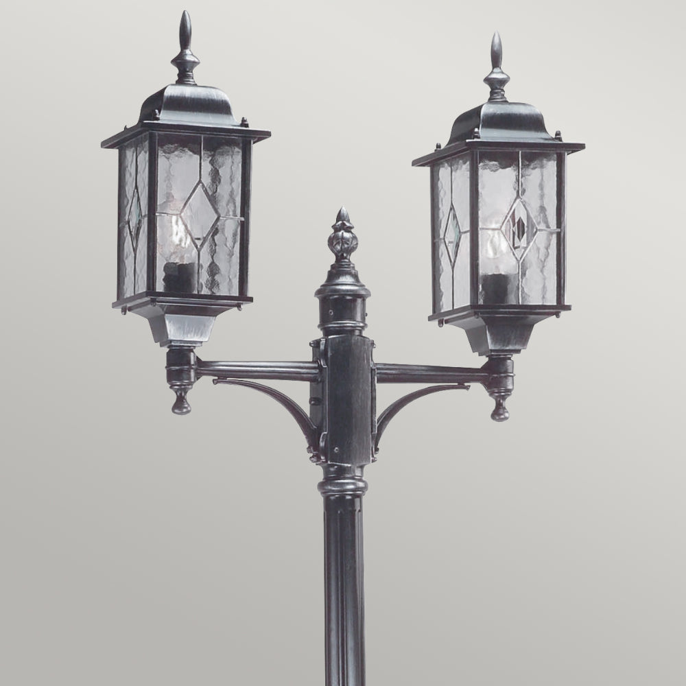 Elstead Wexford Outdoor Lamp Post in Black Silver