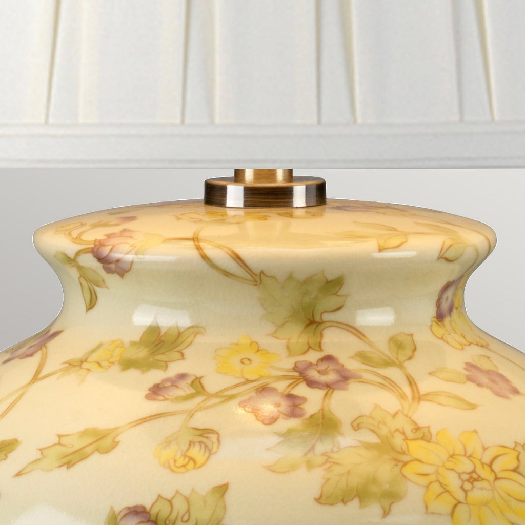 Elstead Yellow Flowers Table Lamp