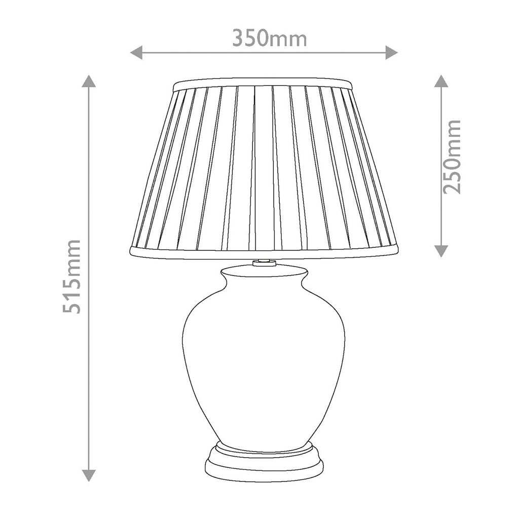 Elstead Yellow Flowers Table Lamp - dimensions