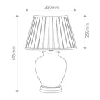 Elstead Yellow Flowers Table Lamp - dimensions
