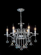 Diyas Zinta 6 Light Pendant Light in Polished Chrome with Crystal